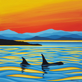 Monica Morrill - Orcas at Sunset