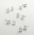 1 Carat Princess Cut Lab Diamond Studs - Alternate view