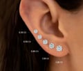 2 Carat Pear Cut Lab Diamond Studs - Detail view