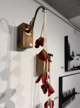 Monica Maya - Brass Ornament with Felted Merino Wool Flowers