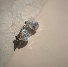 Starlight Creations - 2 Carat Pear Cut Lab Diamond Studs