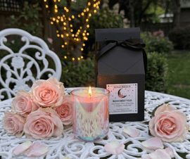 Lunauria Lux Candles - Rosemist Veil Limited Edition Celestial Vessel