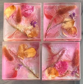 Dunja In Bloom - Rose Ash Reverie Coaster Set (4)