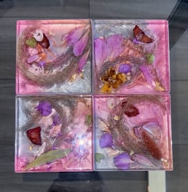 Dunja In Bloom - Velvet Afterglow Coaster Set (4)
