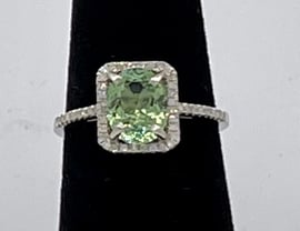 Cut & Hill Jewelry - Mint Tourmaline and Diamond Ring