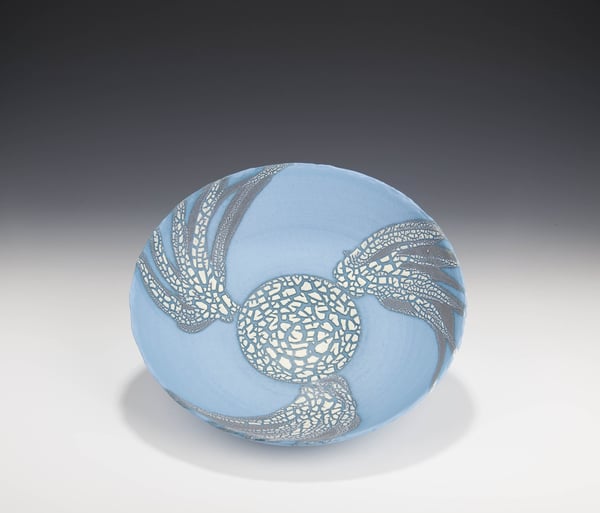 Light Blue w/white crawl by Mary Fox