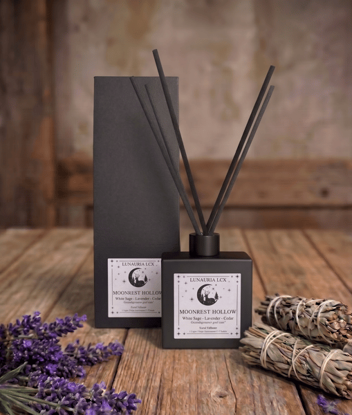 Moonrest Hollow Reed Diffuser by Lunauria Lux Candles