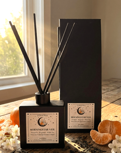 Morningstar Veil Reed Diffuser by Lunauria Lux Candles