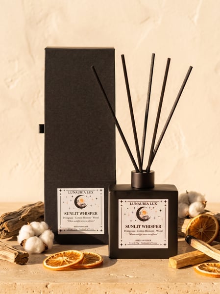 Sunlit Whisper Reed Diffuser by Lunauria Lux Candles