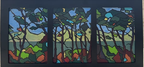 Forest Mosaic - Triptych by Angele Prefontaine