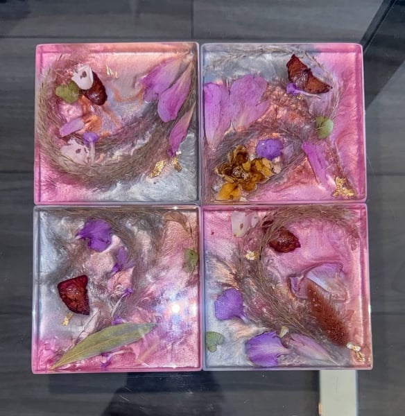 Velvet Afterglow Coaster Set (4) by Dunja In Bloom