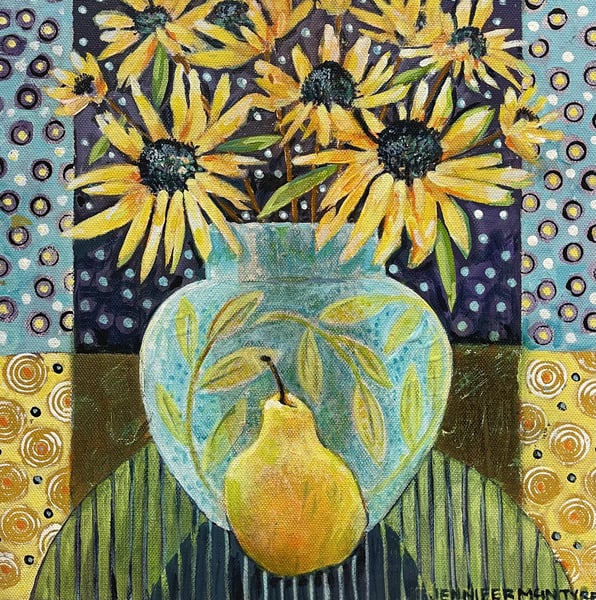 Pear and Black Eyed Susans by Jennifer McIntyre