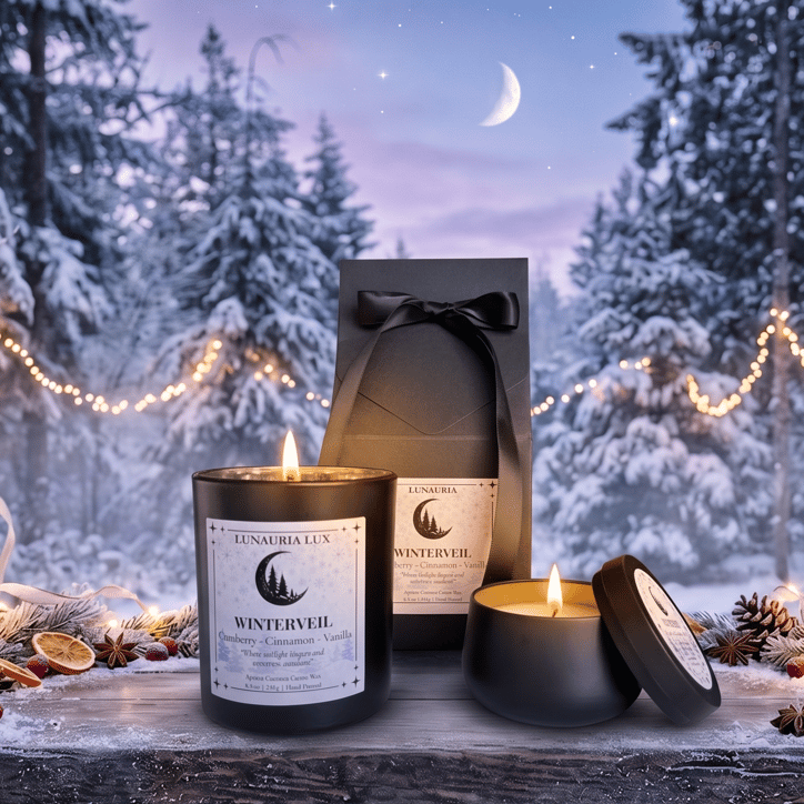 Winterveil - By Lunauria Luxury Candles - artwork at The Gallery at Mattick's Farm, Victoria BC