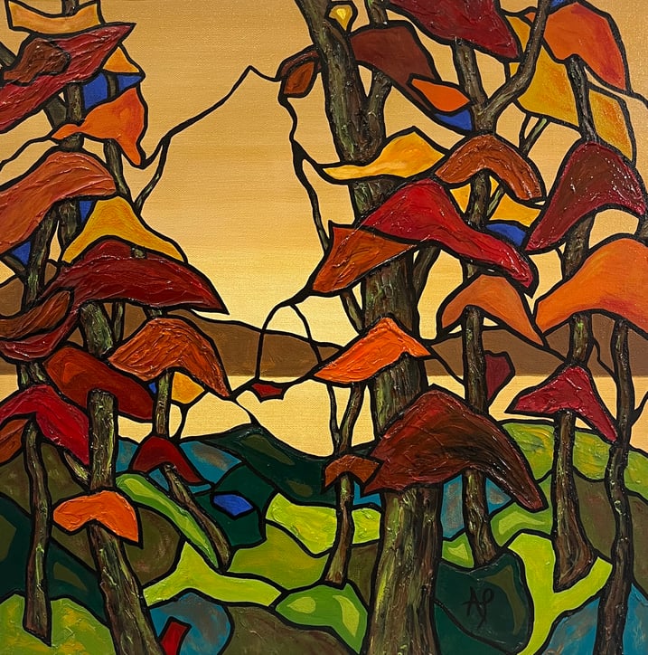 Autumn's Edge - by Angele Prefontaine - artwork at The Gallery at Mattick's Farm, Victoria BC